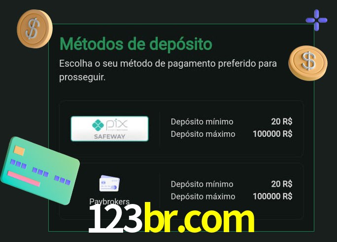 O cassino 123br.com oferece uma grande variedade de métodos de pagamento